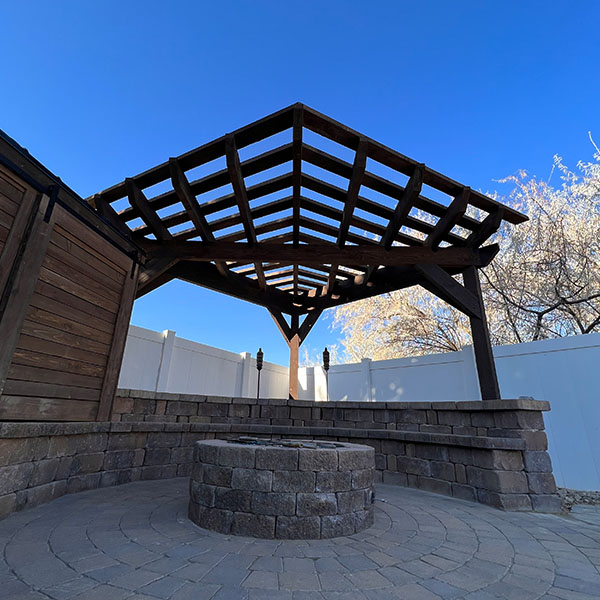 custom gazebo in fire pit